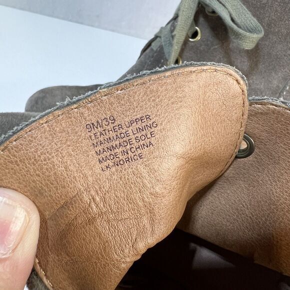 Lucky Brand Norice Suede Wooden Wedge Lace Up Boot Sz. 9 - Picture 7 of 7